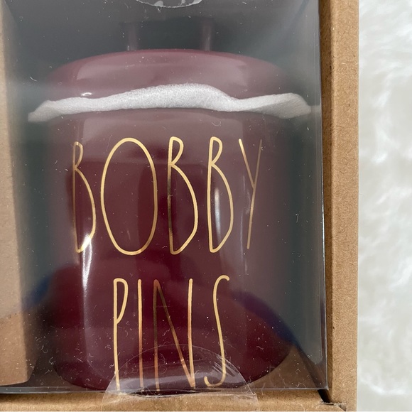 RAE DUNN “Hair Ties and Bobby Pins” Mini canister set with looped lids NIB - Picture 5 of 5